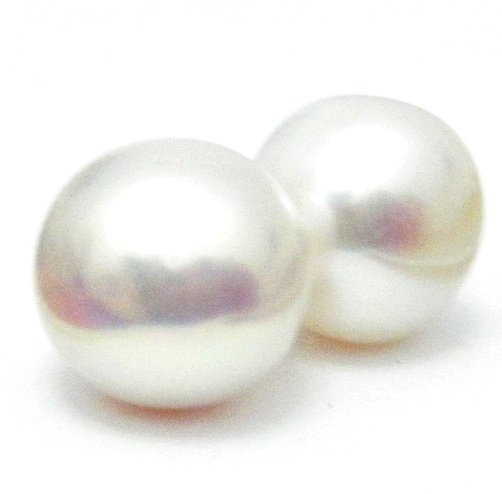 White 12.5-13mm Pearl 14ct Gold Stud Earring